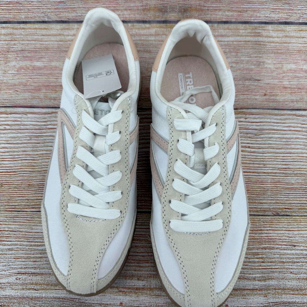 Tretorn Hailey Womens 10 Sneakers White Pink Leather Suede Memory Foam 1880382 - Picture 6 of 8